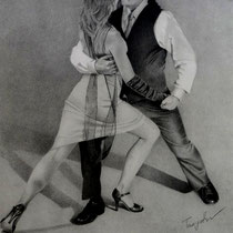 Tanya Friedman, "Tango", 14"x 14", pencil on paper.
