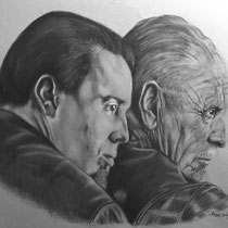 Dennis Parrish, "I'll Catch Up With You Later", 20"x 32", charcoal and pencil on paper.