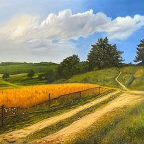 Dipti Patel, "Snakes Are Gone", 18"x 24", oil on board.