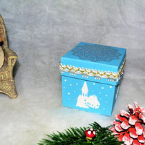 Weihnachtswürfelbox hellblau
