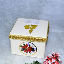 Weihnachtswürfelbox beige-gold