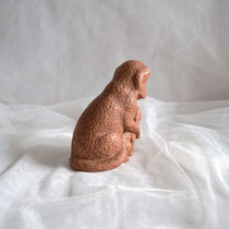 Hunde mit Welpe aus Keramik handbemalt