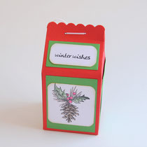 Weihnachtsbox in Form einer Milchtüte für kleine Weihnachtsgeschenke