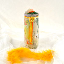 Dekoglas mit Banderole Ostermotiv