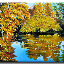 Peinture automne à Kerror'h paysage d'Automne