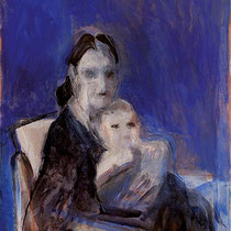 Christoph Schneider, 2015, "Mutter mit Kind", Öl auf Leinwand, 65 x 44 cm