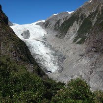 Angekommen: Der Franz Josef Gletscher... einziger Gletscher im grünen Regenwaldgebiet