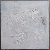 Weißer Rausch 2, 40x40, Mischtechnik auf Holzkörper, 2019