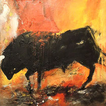 LE TAUREAU BLESSÉ - 120 X 60 - 2013