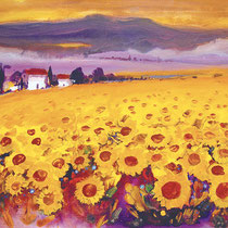 LES TOURNESOLS DANS LE VENT - 100 X 73 - 2010