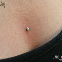 Dermal Anchor aka Microdermal aus Titan in der Stärke 1,6mm und Größe von 4mm.