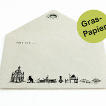 Briefumschlag Dresden, C6, Graspapier