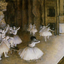 Répétition d'un ballet sur la scène (1874)