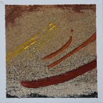 série d'ocre et de sable, 20 x 20 cm, vendu