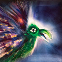 Smaragd-Vogel - Zoom-Explosion