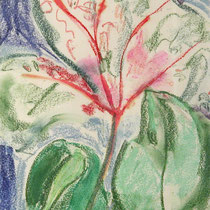 Something About Leaves:  (1 of 3 in series)  11" x 13"  Watercolor & pastel on paper  $450.00 (SOLD)