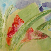 Untitled:  Watercolor & pastel on paper