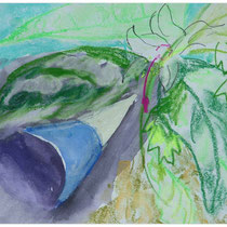 Blue Light:  Watercolor & pastel on paper  (SOLD)
