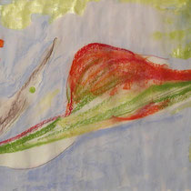 Waking Amaryllis:  12" x 18"  Oil, watercolor & pastel on paper  $750.00