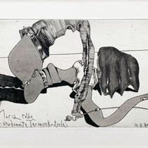 HORST JANSSEN, Für Maria Rothe, verdammte Terminkritzelei, Original Radierung, 1970, Aufl. 8/150, 21 x 26,5 cm