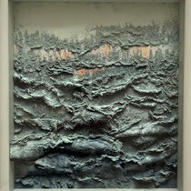 GERTRUDE REUM, o. T., Zellstoffrelief, 41 x 36 cm