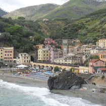 Les Cinque Terre - Monterosso, le village le plus à l'ouest et le plus grand.