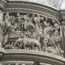 Pise - Le Duomo - Détail de la sculpture de la chaire.