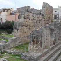 Syracuse - Les restes du Temple d'Apollon.