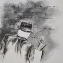 Fusain, poudre de graphite et marqueur, 150 x 130 cm, 2025