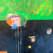 Water balloon, 33 x 33 Acryl auf Holz