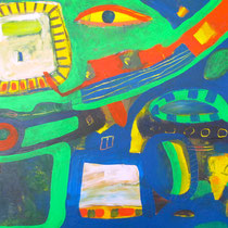 Green Elephant 50 x 60 Acryl auf Leinwand  v e r k a u f t