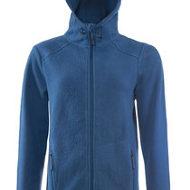 Fleecevest Neyla in 100% bio-katoen fleece, fjordblauw, Living Crafts, beschikbaar in de maten S, L en XL, prijs: 149,99 €