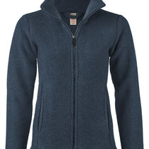 Fleece-vest in 100% merinowol (bio), Atlantisch blauw melange, Engel, beschikbaar in de maten 34/36: 162,00 € en 46/48: 177,10 €