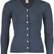 Cardigan in 100% merinowol (bio) fijne rib, saffierblauw, Engel, beschikbaar in de maten 34/36: 53,30 €; 42/44: 55,45 € en 46/48: 58,55 €