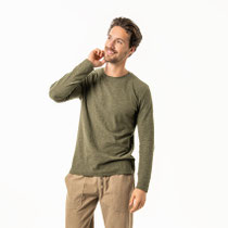 T-shirt met lange mouwen Yaden, mosgroen melange, Living Crafts