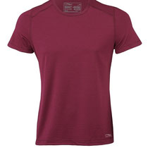 T-shirt in 70% bio-merinowol en 28% zijde met 2% elastaan, donkerrood, Engel Sports, beschikbaar in de maten M: 76,50 € en L: 76,50 €