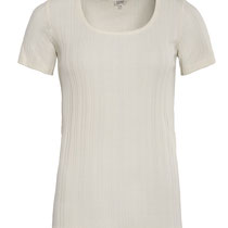 T-shirt Opala in 100% bio-katoen fantasierib, gebroken wit, Living Crafts, beschikbaar in de maten S, M, L en XL, prijs: 39,99 €