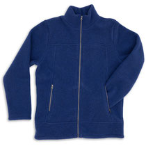 Fleecevest in 100% merinowol (bio), gentiaanblauw melange, Engel, beschikbaar in de maten 46/48: 246,00 € en 50/52: 259,50 €