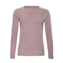 T-shirt met lange mouwen Tarana in 100% bio-katoen jersey, zacht roze, Living Crafts, beschikbaar in de maten M, L en XL, prijs: 24,99 €