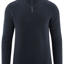 Trui Hugo in 100% bio-katoen gebreid, inktblauw, Living Crafts, beschikbaar in de maten S, M, L, XL en XXL, prijs: 89,99 €