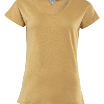 T-shirt Robinia in 100% linnen jersey, okergeel, Living Crafts, beschikbaar in de maten S, M en L, prijs: 49,99 €
