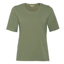 T-shirt Tabera in 100% bio-katoen jersey, saliegroen, Living Crafts, beschikbaar in de maten S, M en L, prijs: 19,99 €