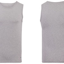 Sporthemd zonder mouwen in 92% bio-katoen met 8% elastaan, grijsmelange, Comazo Earth, beschikbaar in de maten 5; 6; 7 en 8; prijs: 21,95 €