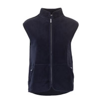 Fleecevest zonder mouwen in 100% bio-katoen fleece, inktblauw, Living Crafts, beschikbaar in de maten S, M, L en XL, prijs: 69,99 €