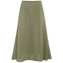 Rok Tobiana in 100% linnen geweven, saliegroen, Living Crafts, beschikbaar in de maten 38, 40 en 42; prijs: 99,99 €