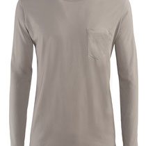 T-shirt met lange mouwen James in 100% bio-Pimakatoen tricot, taupe, Living Crafts, beschikbaar in de maten S, M, L, XL en XXL, prijs: 39,99 €