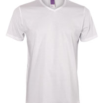 Basis T-shirt met V-hals Dean in 100% bio-katoen jersey, per 2 verpakt, wit, Living Crafts, beschikbaar in de maten S, L, XL en XXL, prijs: 29,99 €