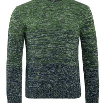 Trui Pascal in 67% bio-wol en 33% bio-katoen gebreid, donkerblauw/groen, Living Crafts, beschikbaar in de maat M, prijs: 129,99 €
