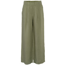 Lange broek Toini in 100% linnen geweven, saliegroen, Living Crafts, beschikbaar in de maten 38, 40 en 42; prijs: 99,99 €