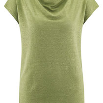 T-shirt Gilka in 100% bio-linnen jersey, groen, Living Crafts, beschikbaar in de maten XS, S en L, prijs: 44,99 €